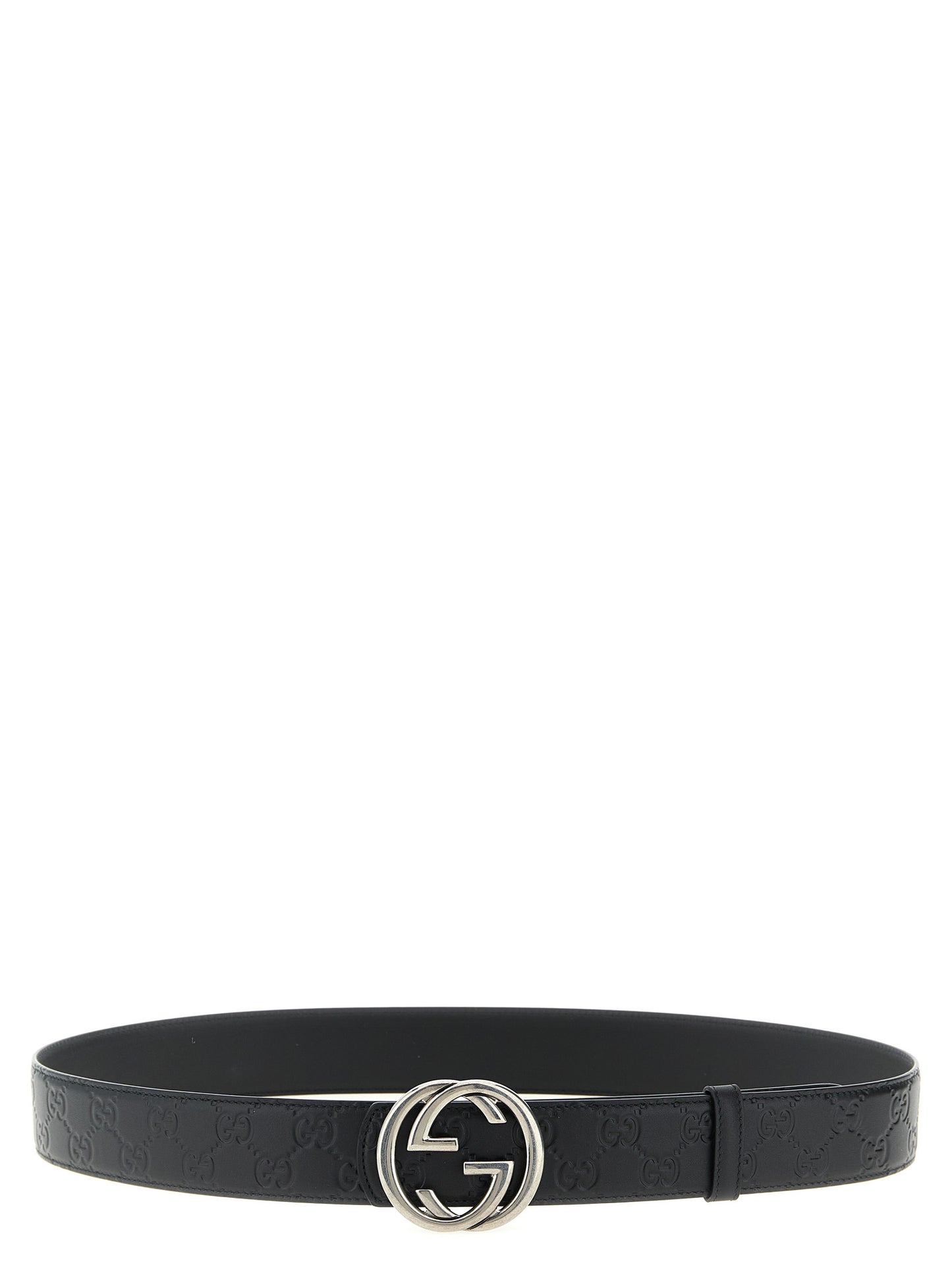 Cinturón Regular de Piel de Becerro Negra Gucci