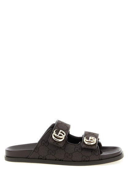 Chanclas Gucci de algodón marrón