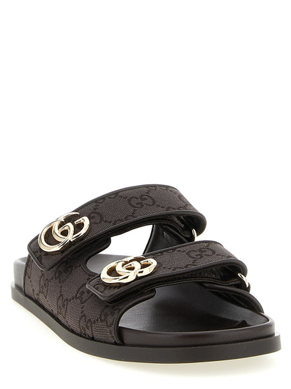 Chanclas Gucci de algodón marrón