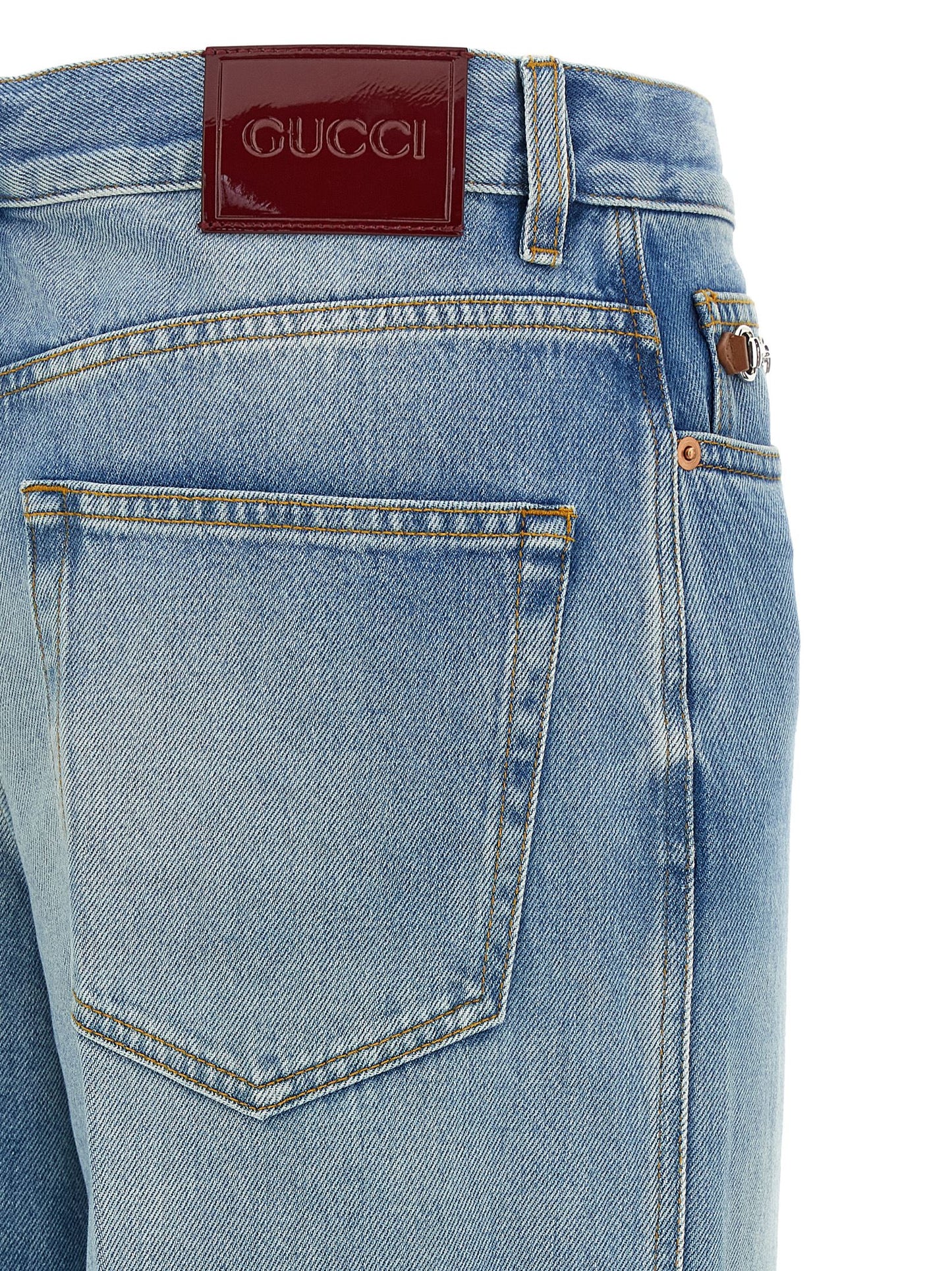 Vaqueros acampanados Gucci de algodón azul