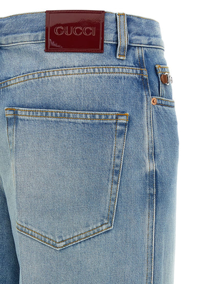 Vaqueros acampanados Gucci de algodón azul