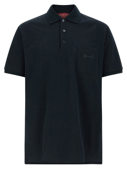 Gucci Blue Cotton Polo Shirt Classic Garment