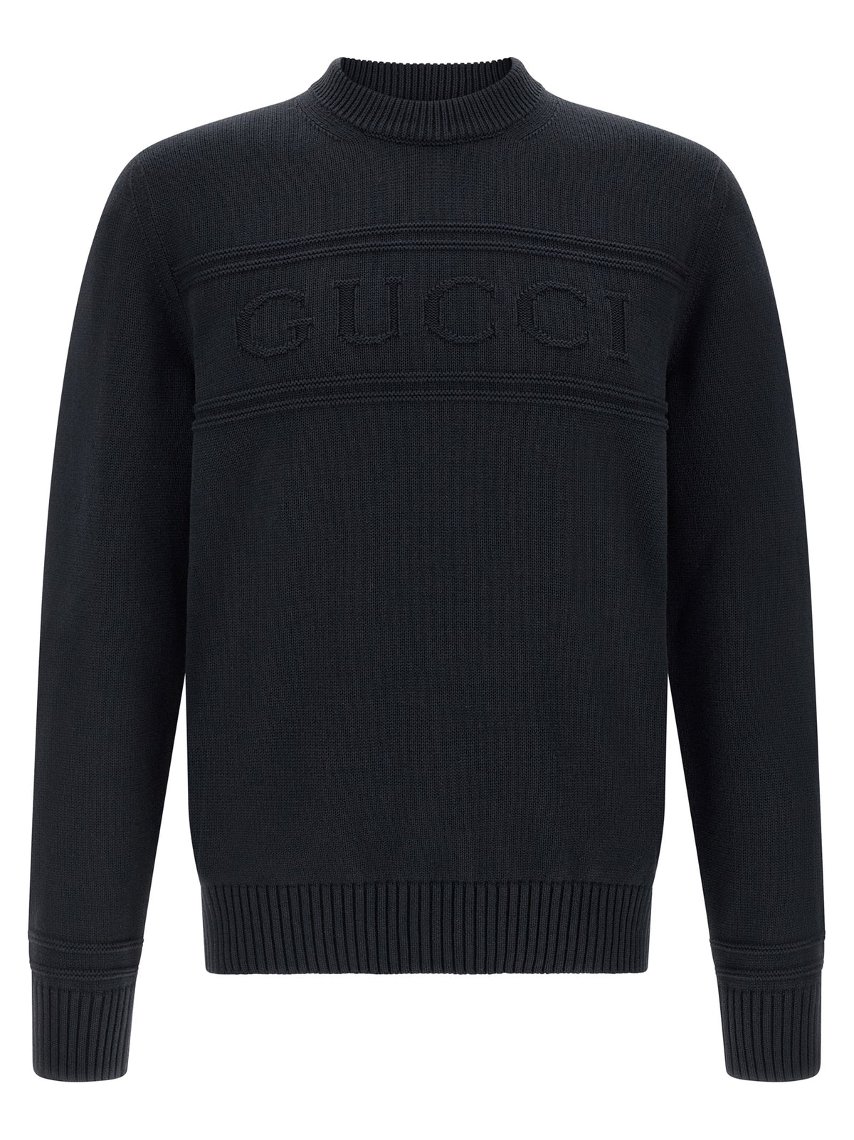 Cárdigan De Algodón Azul Gucci Diseño Limpio Contemporáneo