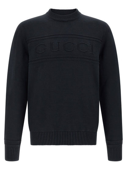 Cárdigan De Algodón Azul Gucci Diseño Limpio Contemporáneo
