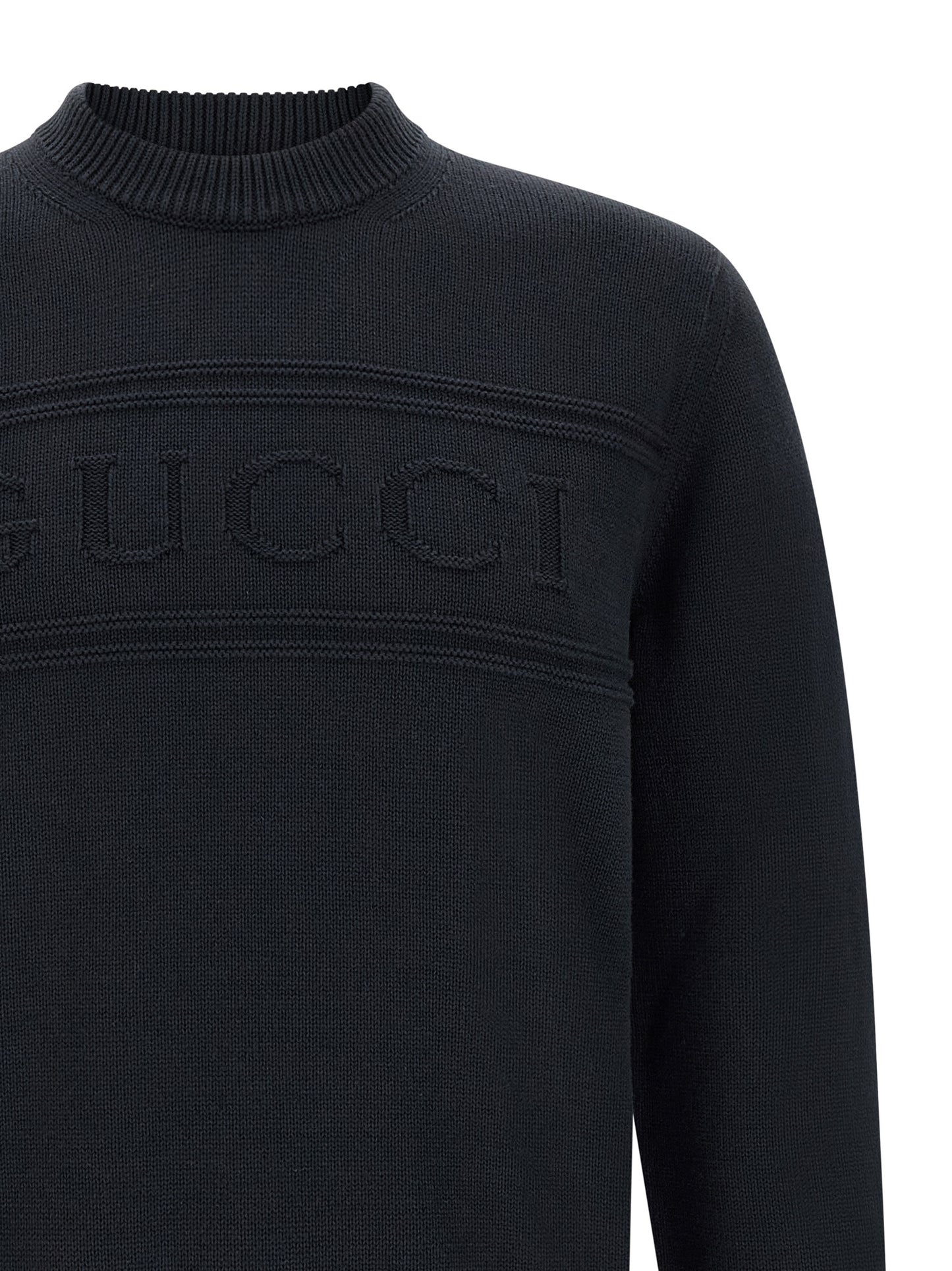 Cárdigan De Algodón Azul Gucci Diseño Limpio Contemporáneo