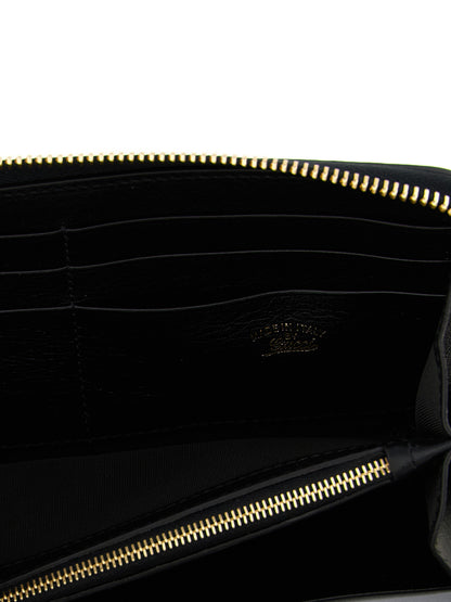 Porte-cartes Gucci en cuir de veau noir avec fermeture éclair sur tout le pourtour