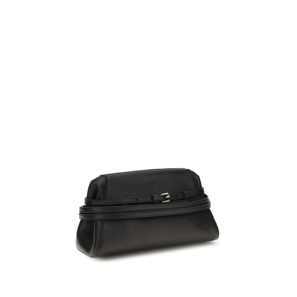Bolso de mano Moschino de piel de cabra negra