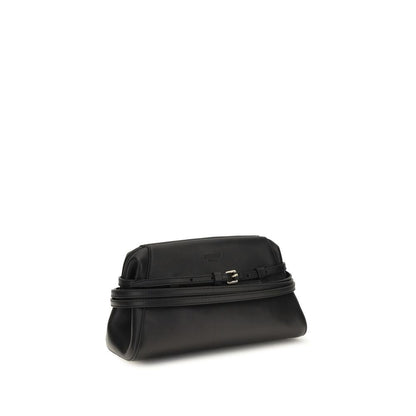 Bolso de mano Moschino de piel de cabra negra
