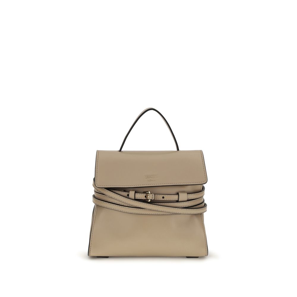 Bolso de mano Moschino de piel de cabra beige