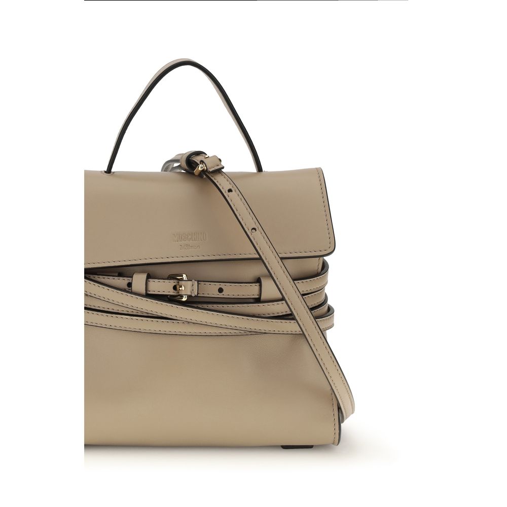 Bolso de mano Moschino de piel de cabra beige