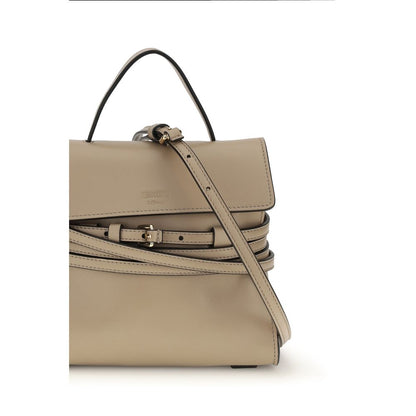 Bolso de mano Moschino de piel de cabra beige