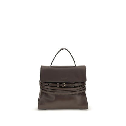 Bolso de mano Moschino de piel de cabra marrón