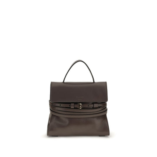 Bolso de mano Moschino de piel de cabra marrón