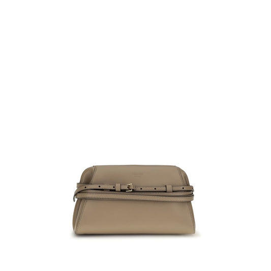 Bolso de mano de piel de cabra beige Moschino