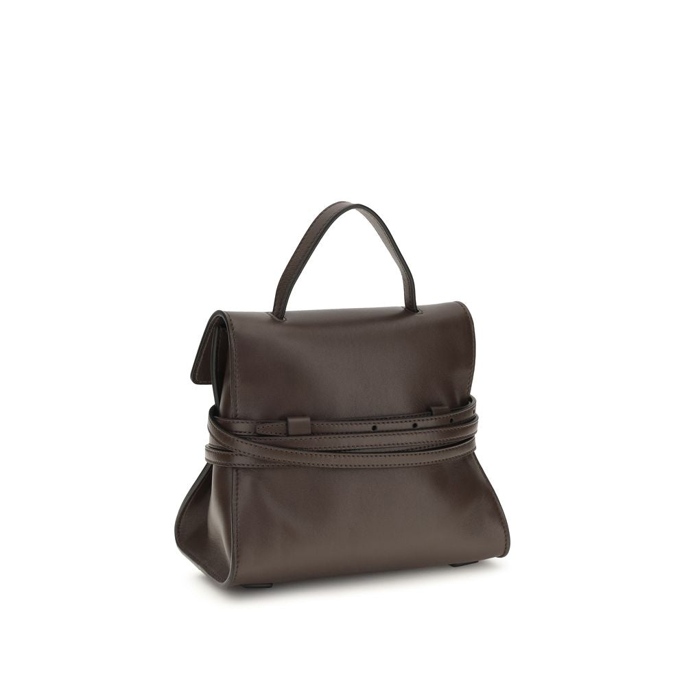 Bolso de mano Moschino de piel de cabra marrón