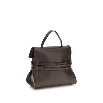 Bolso de mano Moschino de piel de cabra marrón