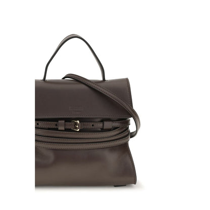 Bolso de mano Moschino de piel de cabra marrón