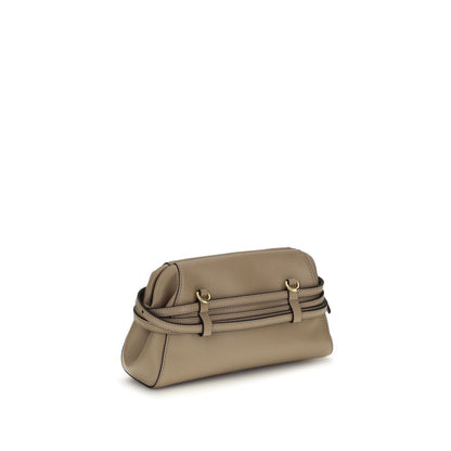 Bolso de mano de piel de cabra beige Moschino