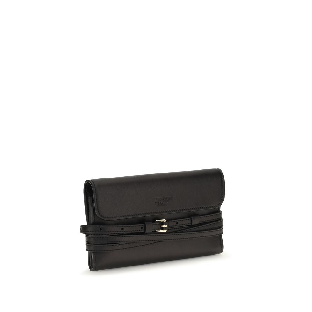 Cartera Moschino de piel de cabra negra