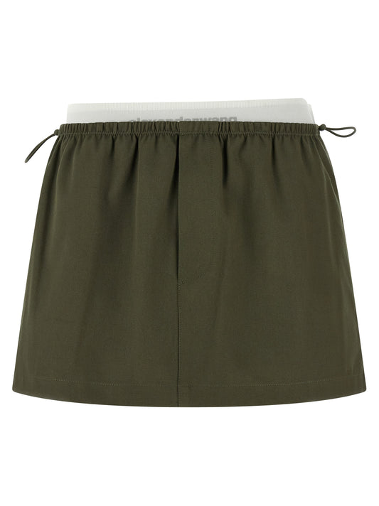 Falda larga bicolor de algodón de Alexander Wang