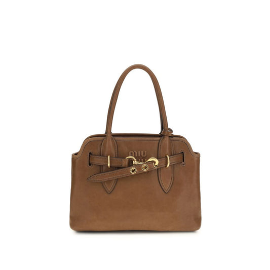 Bolso de mano Miu Miu marrón de piel de cordero Ovis Aries Aries