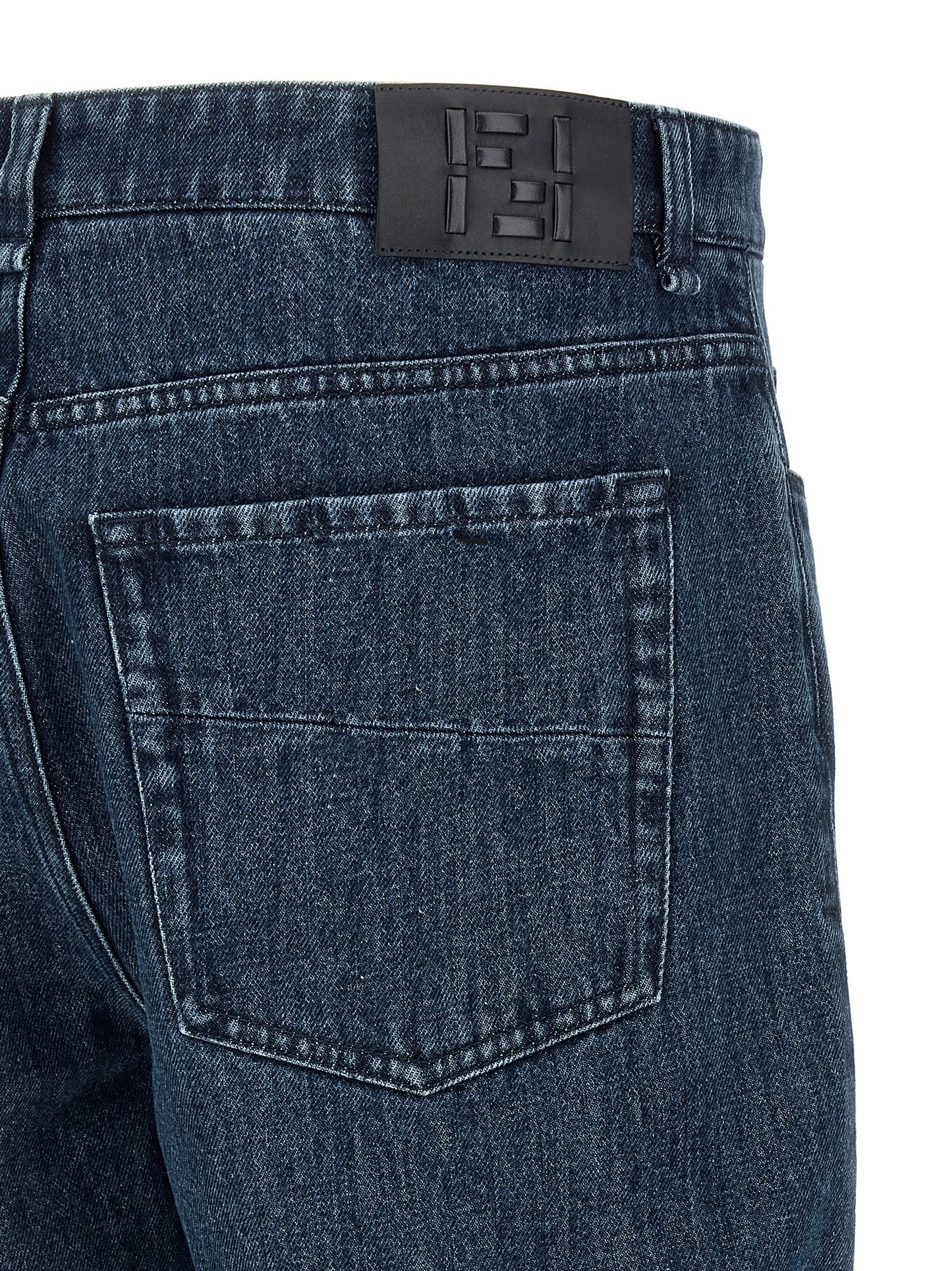 Vaqueros acampanados Fendi de algodón azul