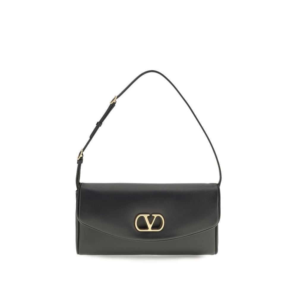 Bolso de hombro Valentino Garavani negro de piel de becerro Bos Taurus