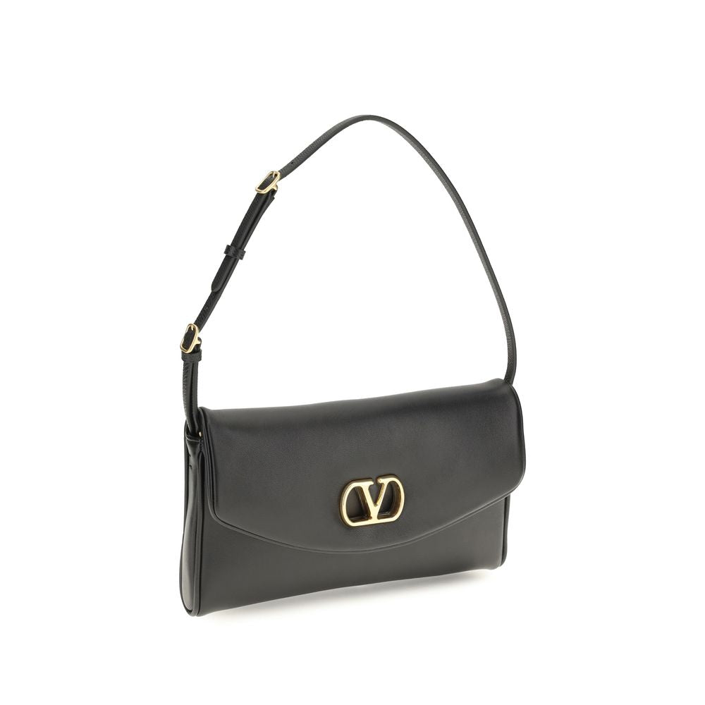 Bolso de hombro Valentino Garavani negro de piel de becerro Bos Taurus