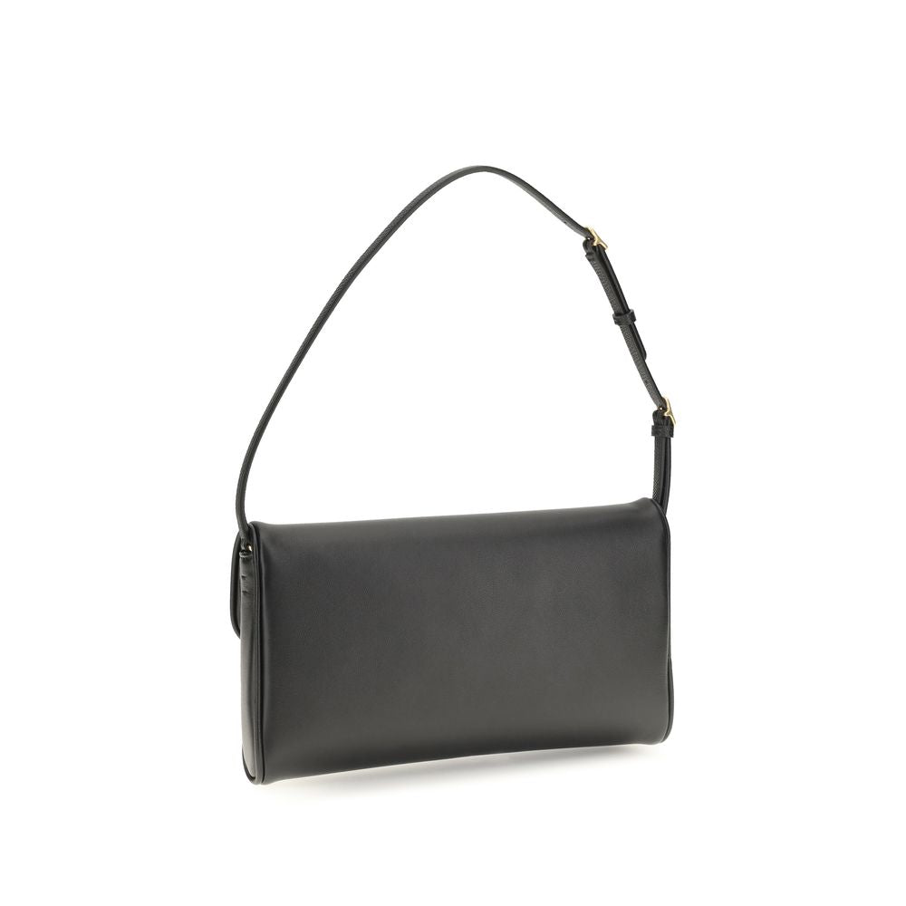 Bolso de hombro Valentino Garavani negro de piel de becerro Bos Taurus