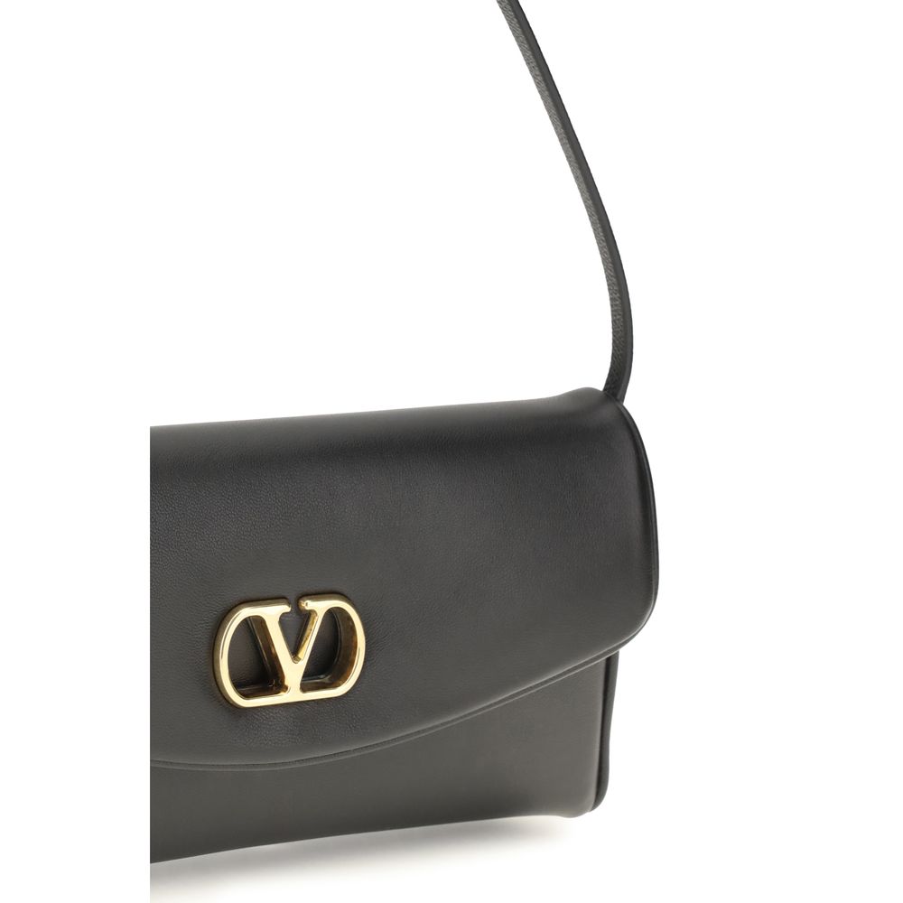 Bolso de hombro Valentino Garavani negro de piel de becerro Bos Taurus