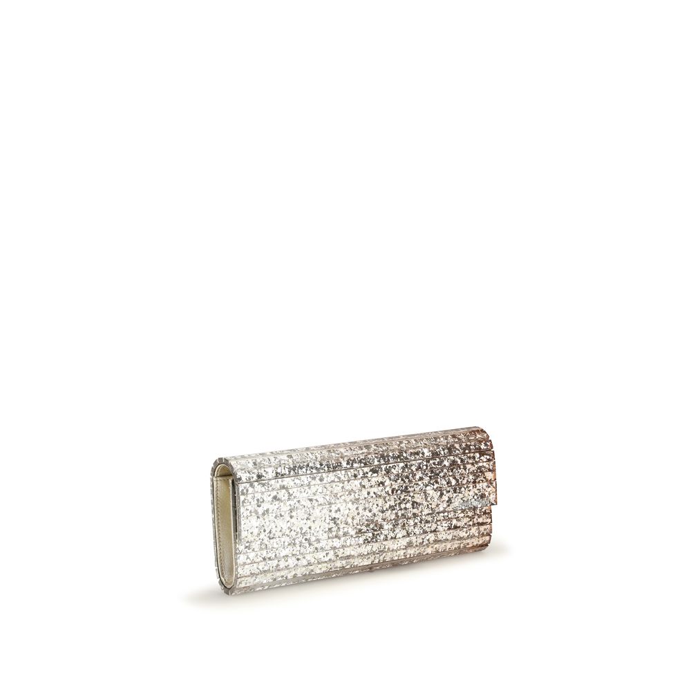 Bolso de mano Jimmy Choo de plexiglás dorado