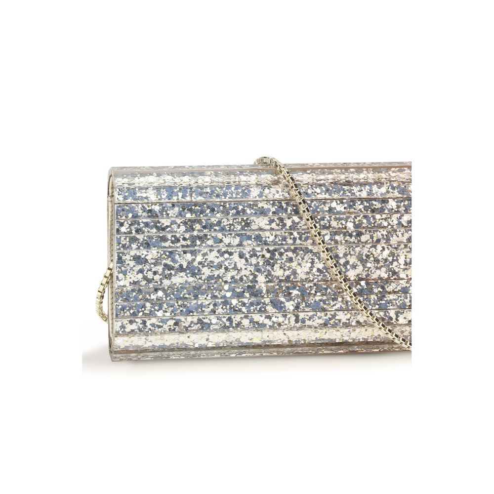 Bolso de mano Jimmy Choo de plexiglás dorado