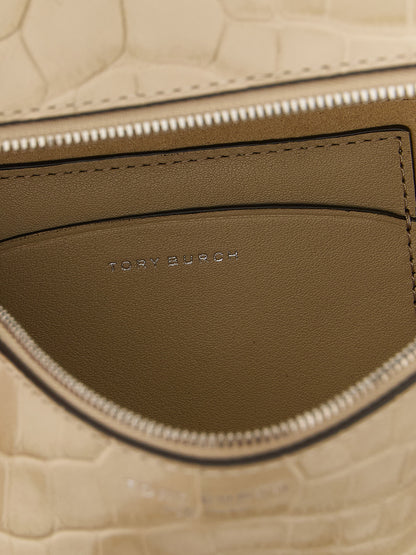 Bolso de hombro Tory Burch de piel de vaca beige