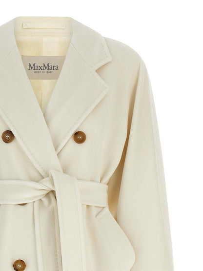 Abrigo Max Mara blanco de lana virgen