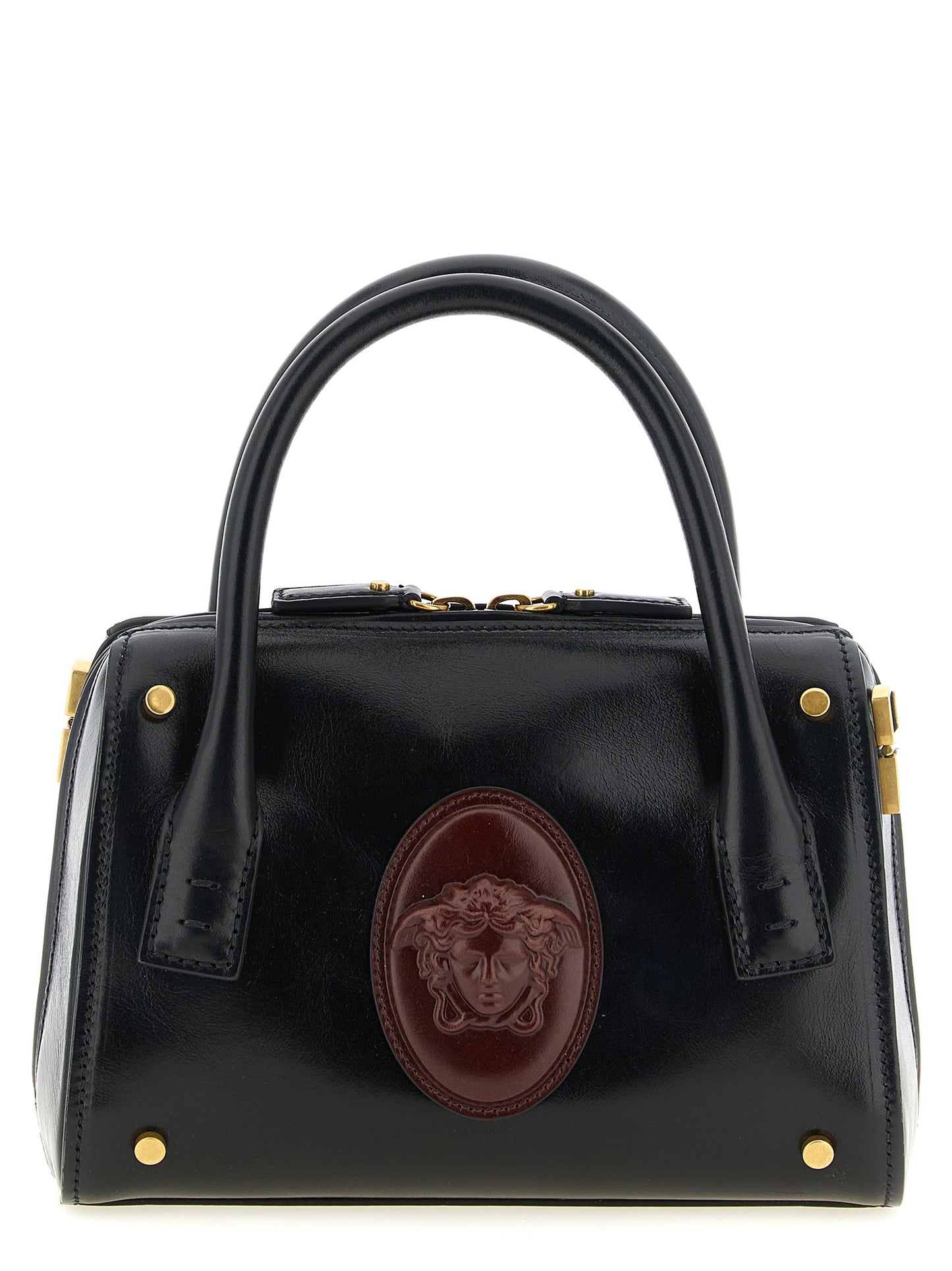 Bolso de piel de ternera negra Versace