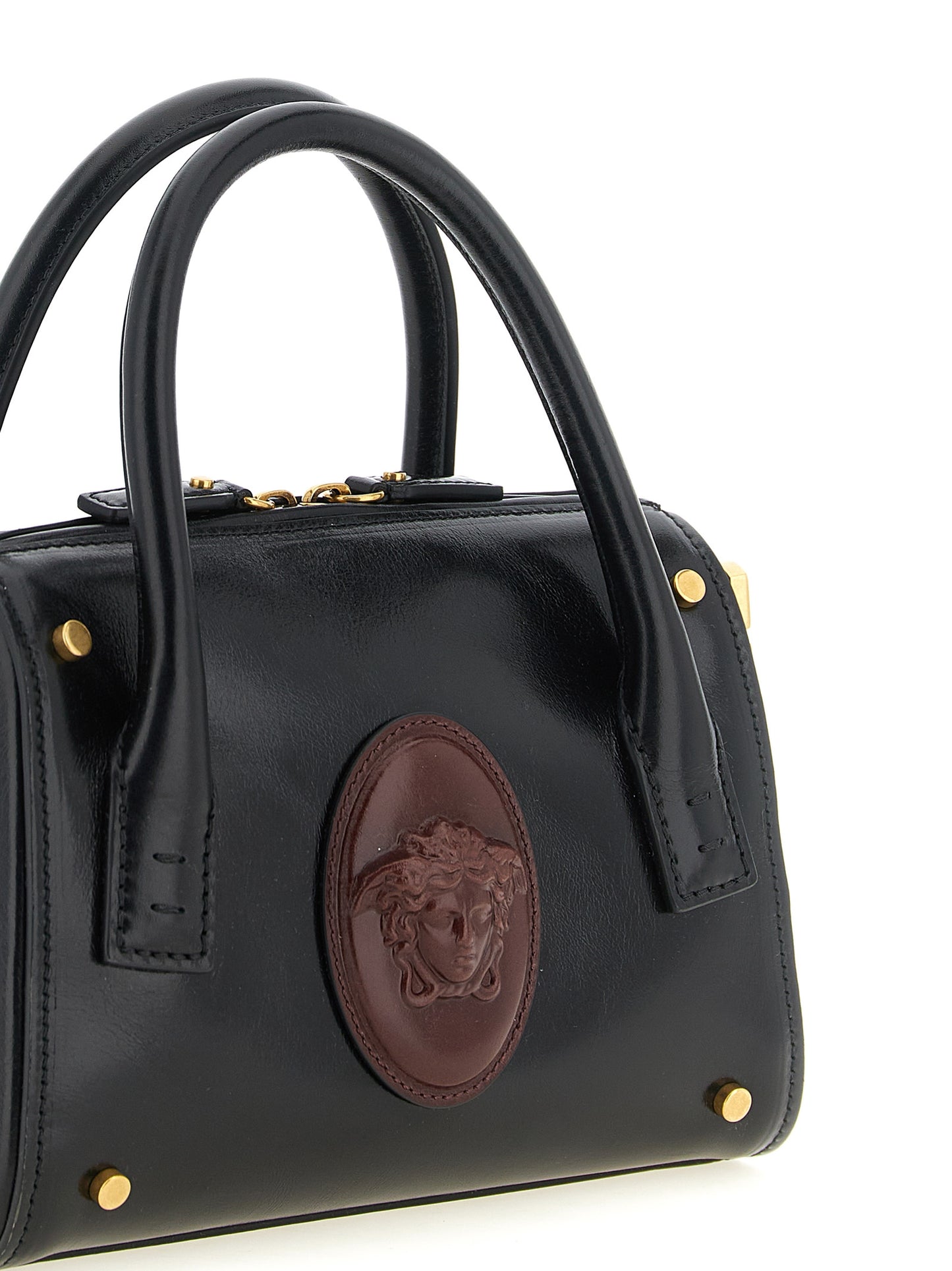 Bolso de piel de ternera negra Versace