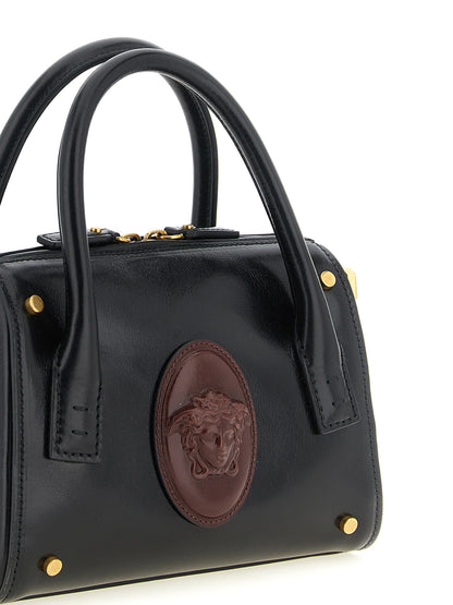 Bolso de piel de ternera negra Versace