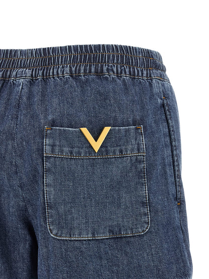 Valentino Garavani Blue Cotton Bermuda Shorts