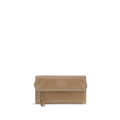 Bolso de mano Miu Miu de piel de becerro beige Bos Taurus