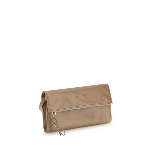 Bolso de mano Miu Miu de piel de becerro beige Bos Taurus