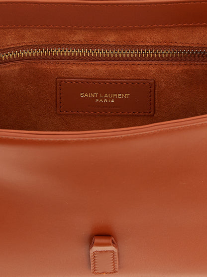 Bolso de hombro Saint Laurent de piel de becerro naranja