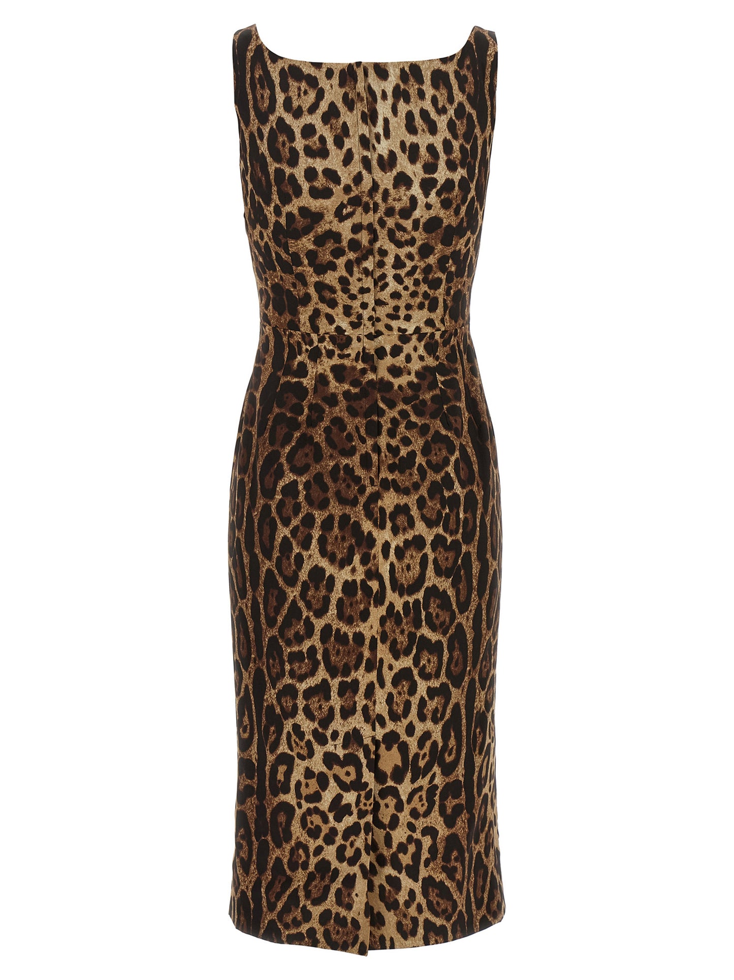 Vestido midi de seda marrón de Dolce & Gabbana