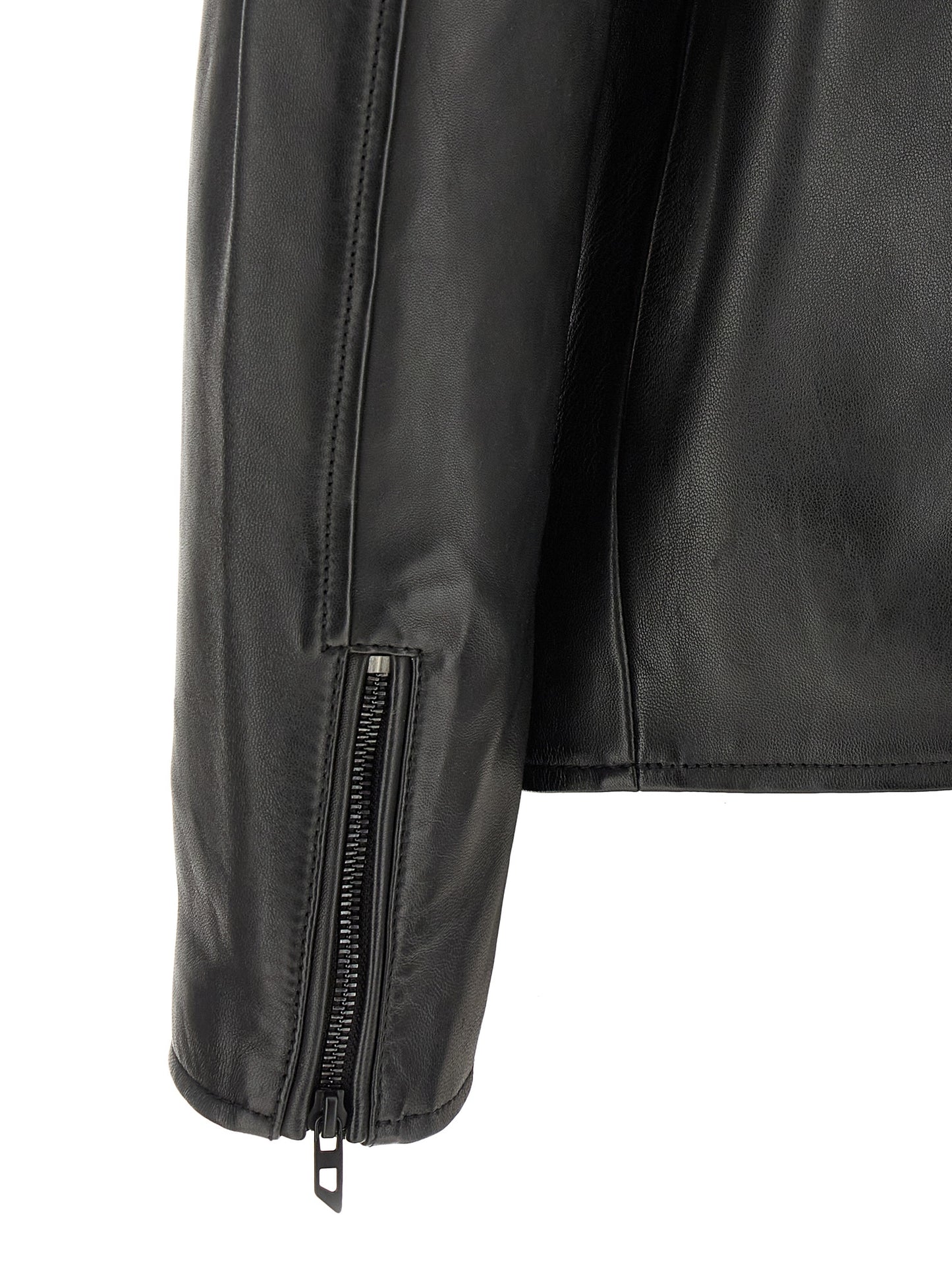Diesel Chaqueta Piel Cordero Negra - Acabado Cerado Y Tamborizado