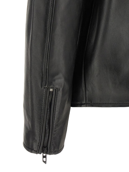 Diesel Chaqueta Piel Cordero Negra - Acabado Cerado Y Tamborizado