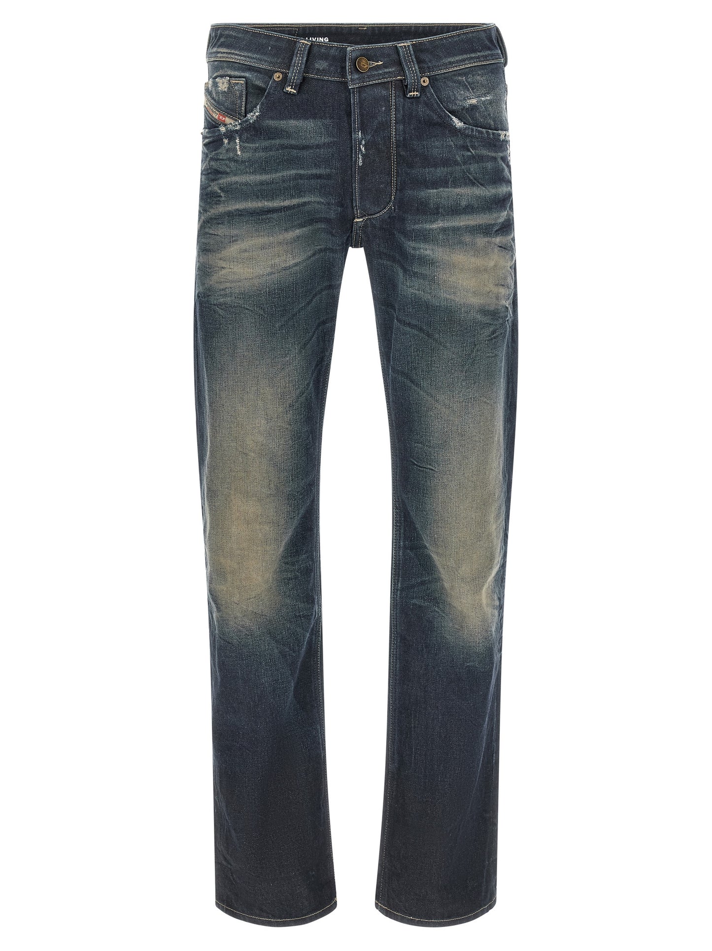 Jeans Diesel en coton bleu à jambe droite, modèle 1985 Larkee