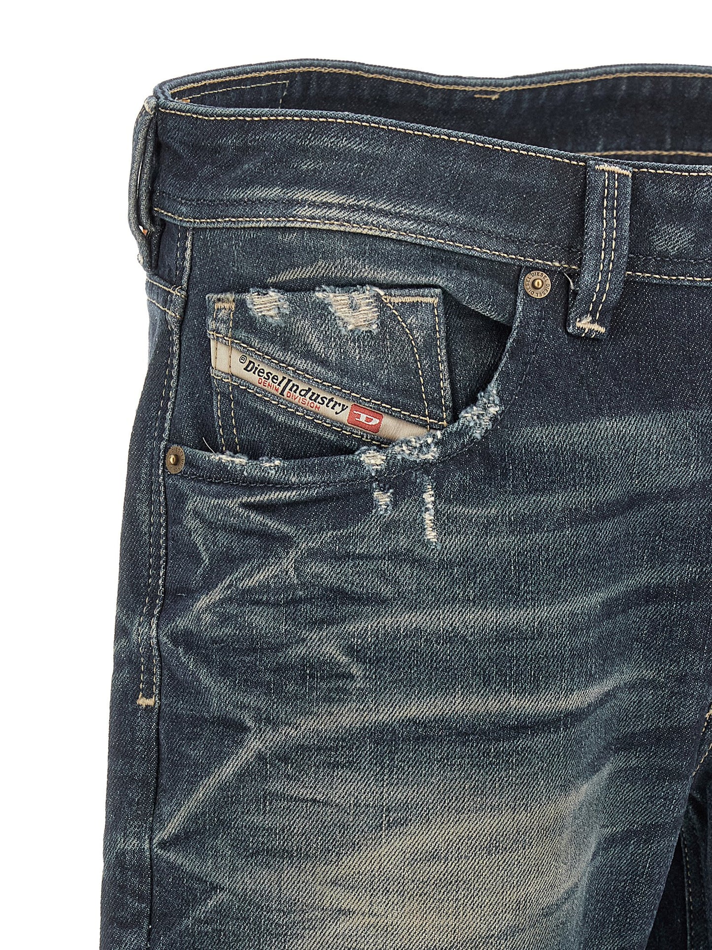 Jeans Diesel en coton bleu à jambe droite, modèle 1985 Larkee