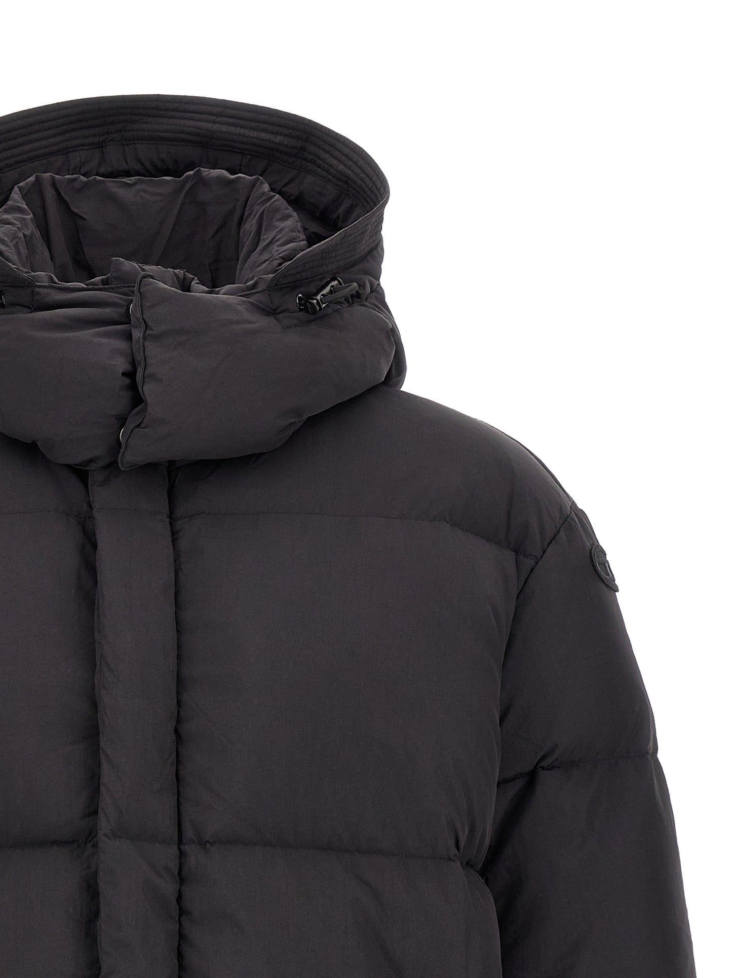 Chaqueta larga de poliamida negra Diesel