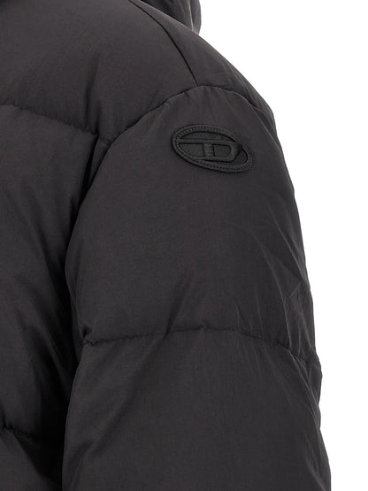 Chaqueta larga de poliamida negra Diesel
