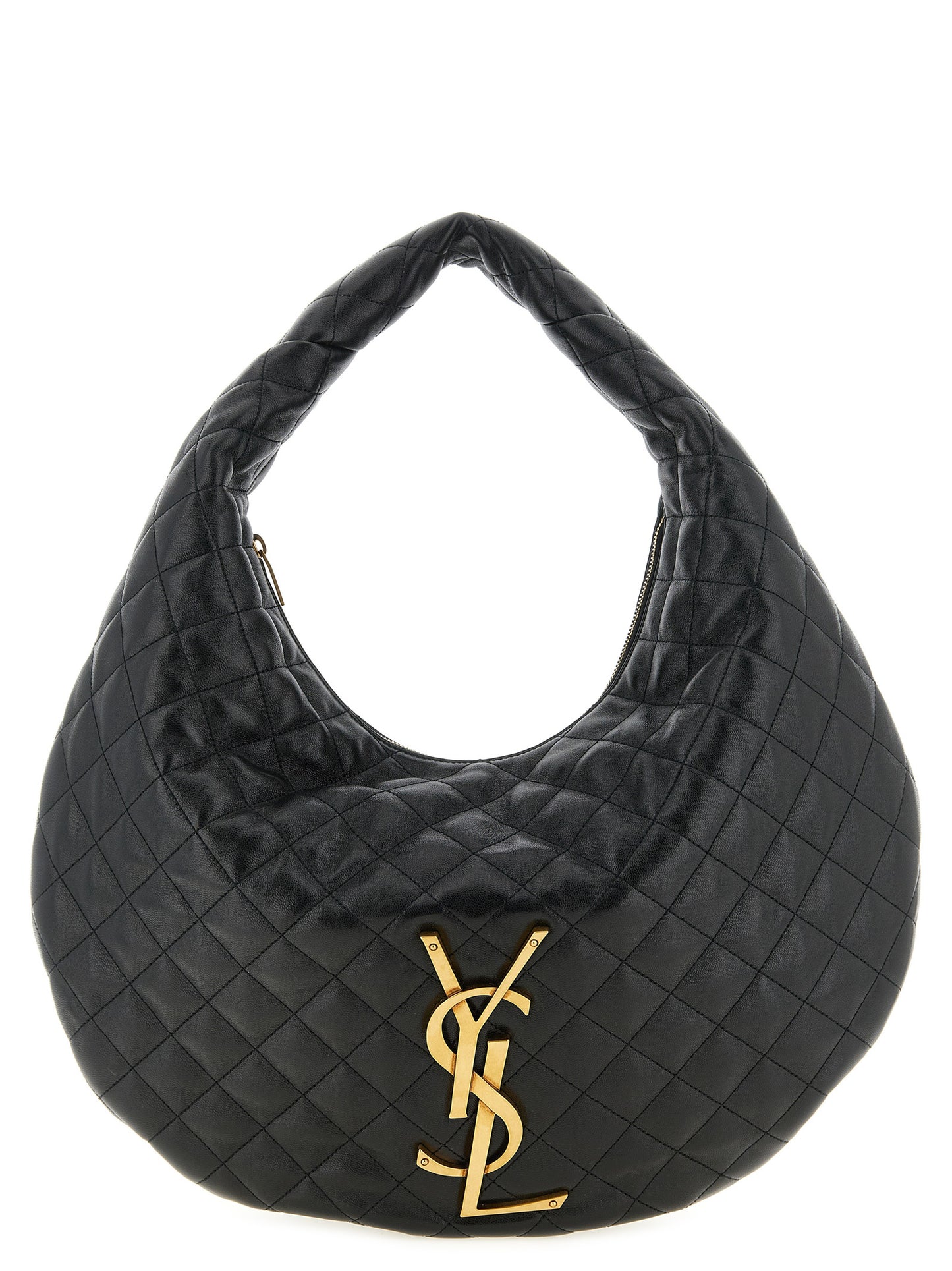 Bolso de hombro Saint Laurent de piel de cordero negra