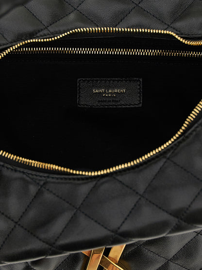 Bolso de hombro Saint Laurent de piel de cordero negra